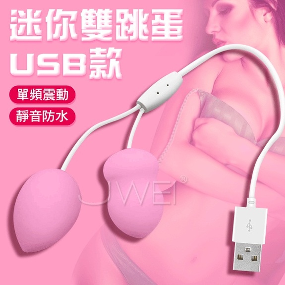 香港邦愛Loveaider．單頻USB直充防水雙跳蛋-粉色(蛋型+葫蘆型)